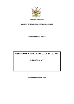 oshindonga first language syllabus grades 4 &ndash; 7