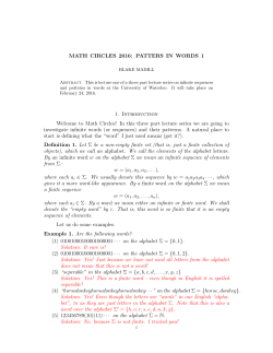 MATH CIRCLES 2016: PATTERS IN WORDS 1 1. Introduction