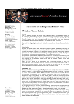 Naturalistic art in the poems of Robert Frost