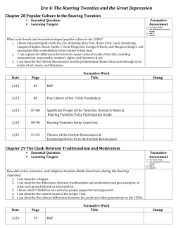Era 4: The Roaring Twenties and the Great Depression