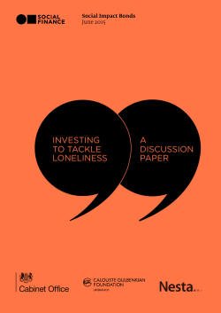 investing to tackle loneliness a discussion paper