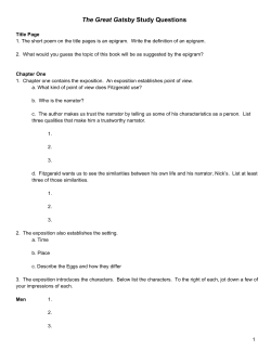 The Great Gatsby Study Questions