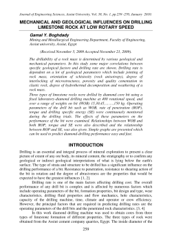 mechanical and geological influences on drilling
