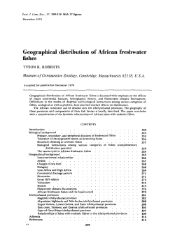 Geographical distribution of African freshwater fishes