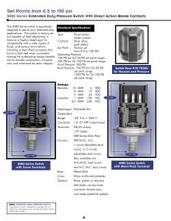 5000 Series Pressure Switch Datasheet