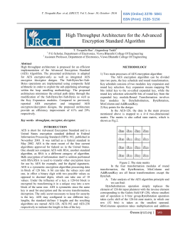 High Throughput Architecture for the Advanced Encryption Standard