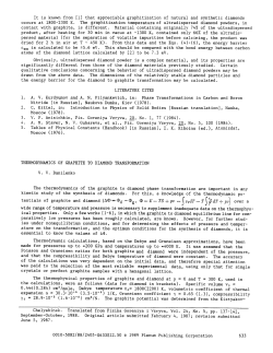 Thermodynamics of graphite to diamond transformation