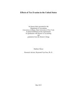 Effects of Tax Evasion in the United States