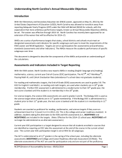 Understanding North Carolina`s Annual Measurable Objectives