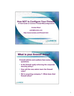 How Not to Configure Your Firewall: A Field Guide to Common