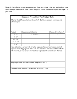 Exponent Properties: The Product Rule