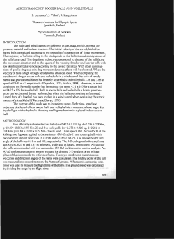 AERODYNAMICS OF SOCCER BALLS AND VOLLEYBALLS P