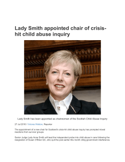 Lady Smith appointed chair of crisis