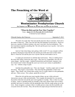 Rich and Poor - Westminster Presbyterian Church