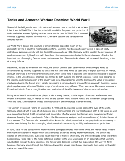 Tanks and Armored Warfare Doctrine: World War II