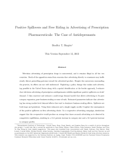 Positive Spillovers and Free Riding in Advertising of Prescription