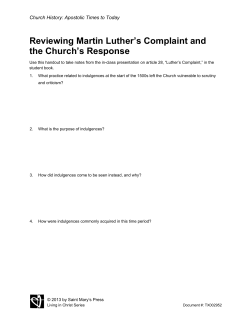 Reviewing Martin Luther`s Complaint and the Church`s Response