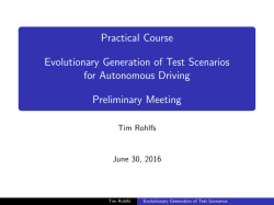 Slides for the preliminary meeting