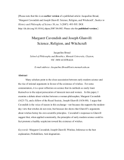 Margaret Cavendish and Joseph Glanvill