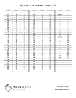 DECIMAL EQUIVALENTS OF MINUTES