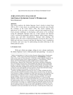 a qua titative a alysis of the i dia supreme court`s workload