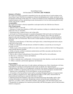 Sacred Heart Center Job Description for YOUTH CARE WORKER
