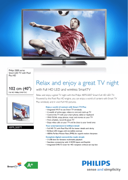 40PFL5007T/12 Philips Smart LED TV with Pixel Plus HD
