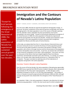 Immigration and the Contours of Nevada`s Latino Population