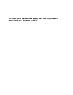 Jawaharlal Nehru National Solar Mission and Other Programmes in