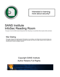 War Dialing - SANS Institute