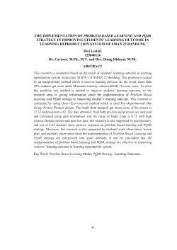 the implementation of problem based learning and pq4r strategy in