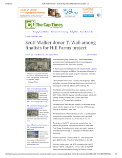 Scott Walker donor T. Wall among finalists for Hill