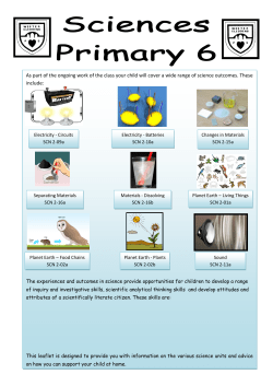 Primary 6 Science Parent Guide - Wester Cleddens Primary School