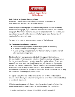 Parts of an Essay or Research Paper