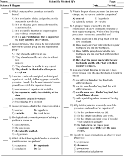 Sci Method MC Q`s KEY