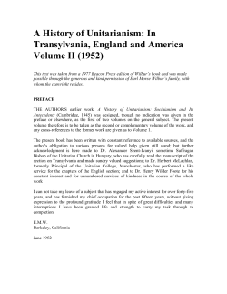 A History of Unitarianism - Starr King | School for the Ministry