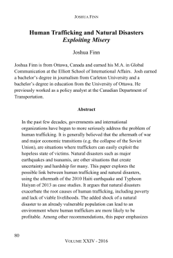 Human Trafficking and Natural Disasters Exploiting Misery