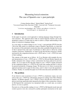 Measuring lexical extension: The case of Spanish estar + past