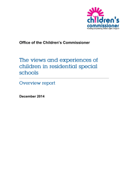 The views and experiences of children in residential special schools
