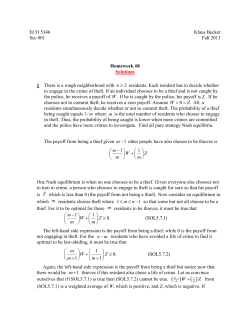 ECO 5346 Klaus Becker Sec 001 Fall 2013 Homework #8 Solutions