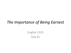 The Importance of Being Earnest