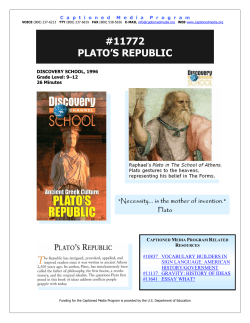 11772 PLATO`S REPUBLIC - The Described and Captioned Media