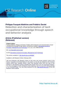 Detection and characterization of tacit occupational knowledge