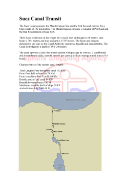 Suez Canal Transit - Sphinx Shipping Agency