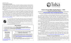 Tulsa`s Annual Water Quality Report