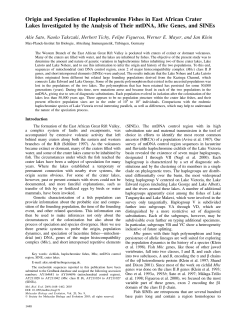 Origin and Speciation of Haplochromine Fishes in East African