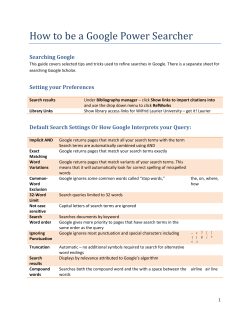 Google tips and tricks - Laurier Library