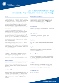 Specification and Inclusion Sheet ()