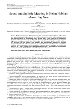 sound and stylistic meaning in helon habila`s measuring time