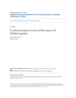 A critical analysis of some of the sources of Moliere`s genius